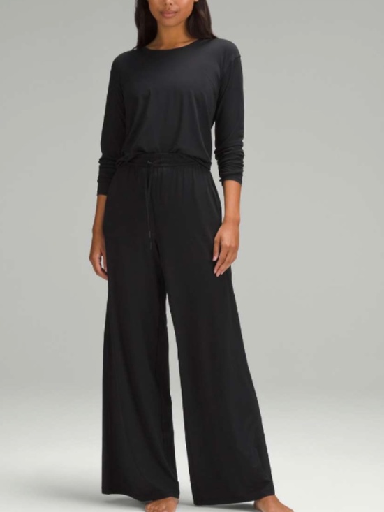 lululemon athletica Pants - Lululemon Modal High Rise Wide Leg Lounge Pant Women's Size 8 Black (A1)